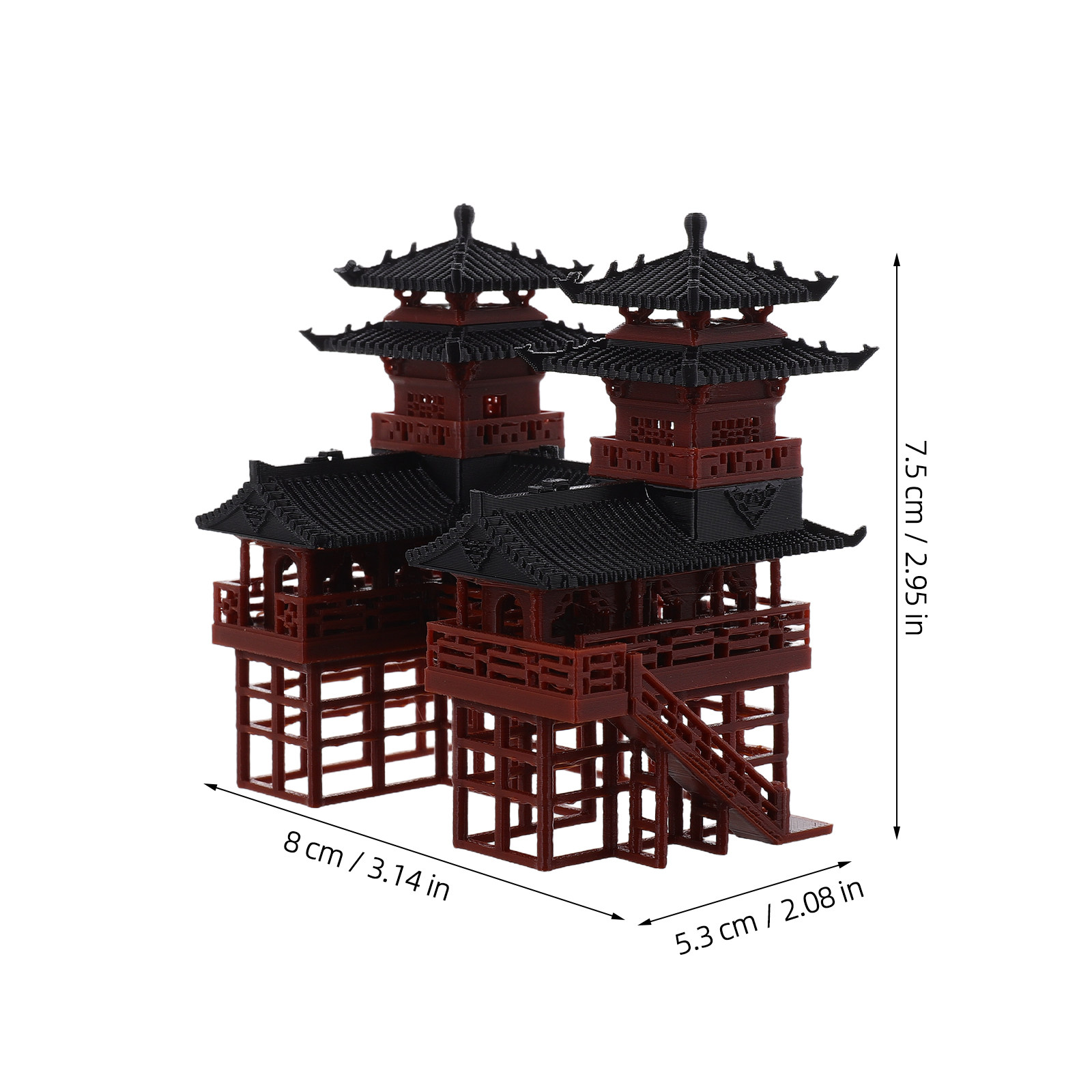 Miniature Twin Pagoda Statue D - Bonsai Garden Landscape Design review and price