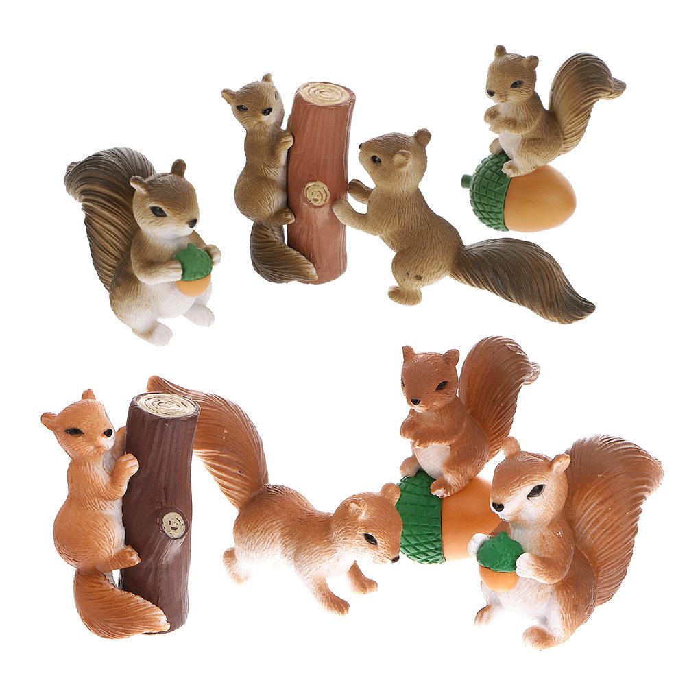 8Pcs Squirrel Decor Ornament A - Bonsai Garden Landscape Design review and price
