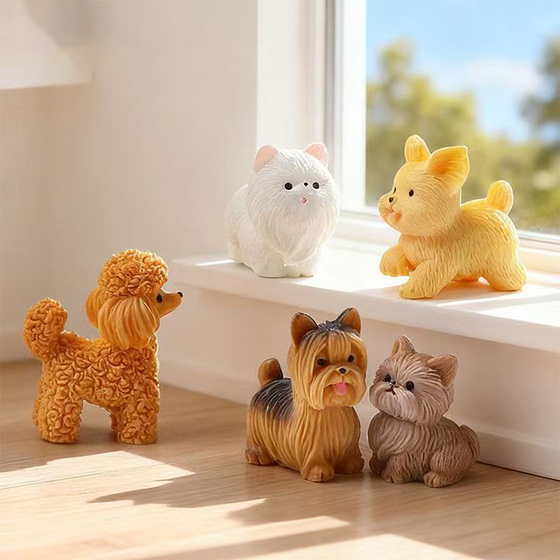 Cute Teddy Poodle Puppy Small  - Bonsai Garden Art review and price