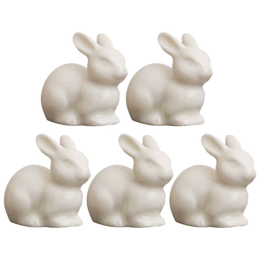 5Pcs Small Ceramic Rabbit Deco - Bonsai Garden Landscape Design review and price