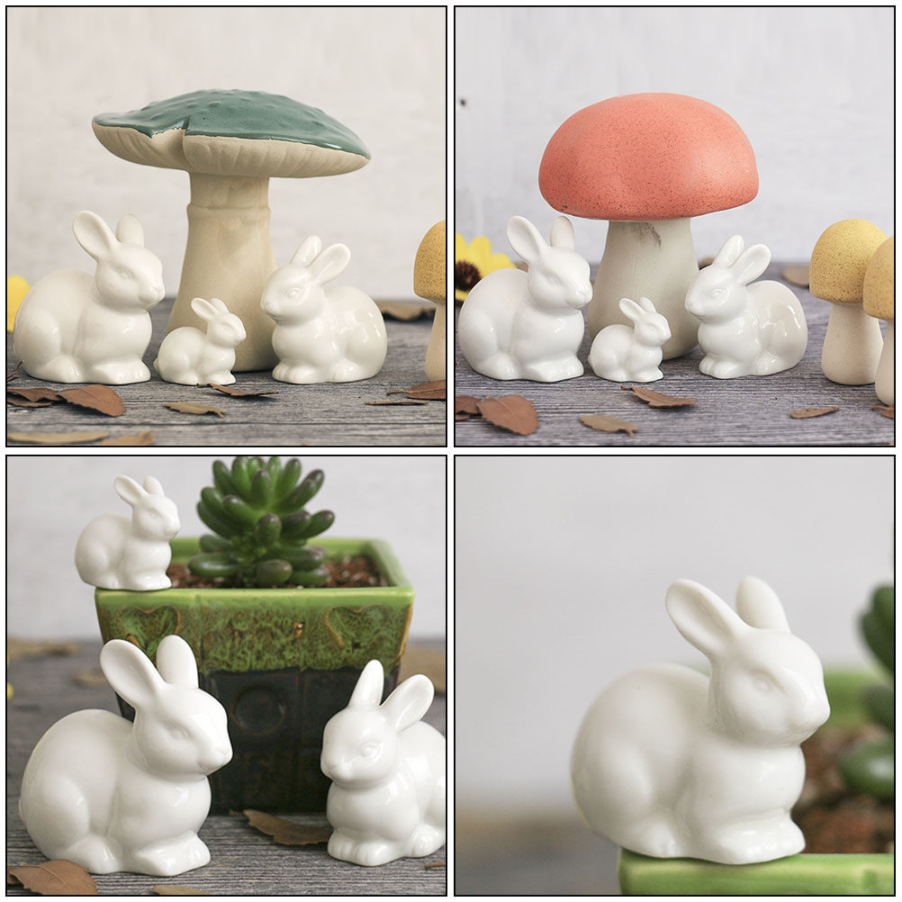 5Pcs Small Ceramic Rabbit Deco - Bonsai Garden Landscape Design review and price